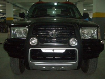 BullBar fata Tata Telcoline 02-07 - ARP ATLANTIC Negru - Chrome, proiectoare de ceata
