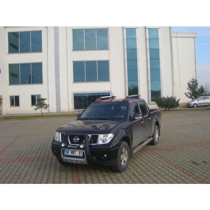 BullBar fata Nissan Navara 06-09 - ARP ATLANTIC Negru - Chrome, proiectoare de ceata - imagine 2