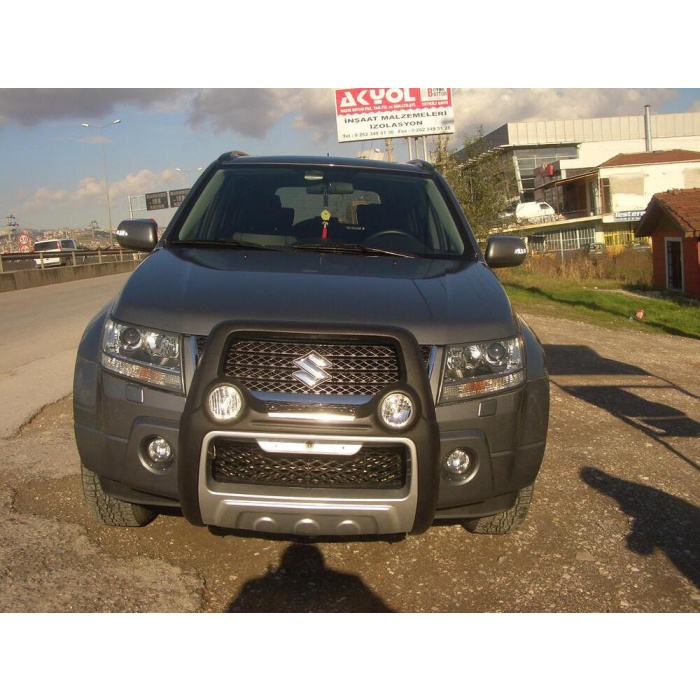 BullBar fata Suzuki Grand Vitara 5usi 06-09 - ARP ATLANTIC Negru - Chrome, proiectoare de ceata - imagine 6