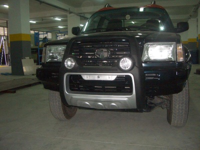BullBar fata Tata Telcoline 02-07 - ARP ATLANTIC Negru - Chrome, proiectoare de ceata - imagine 2
