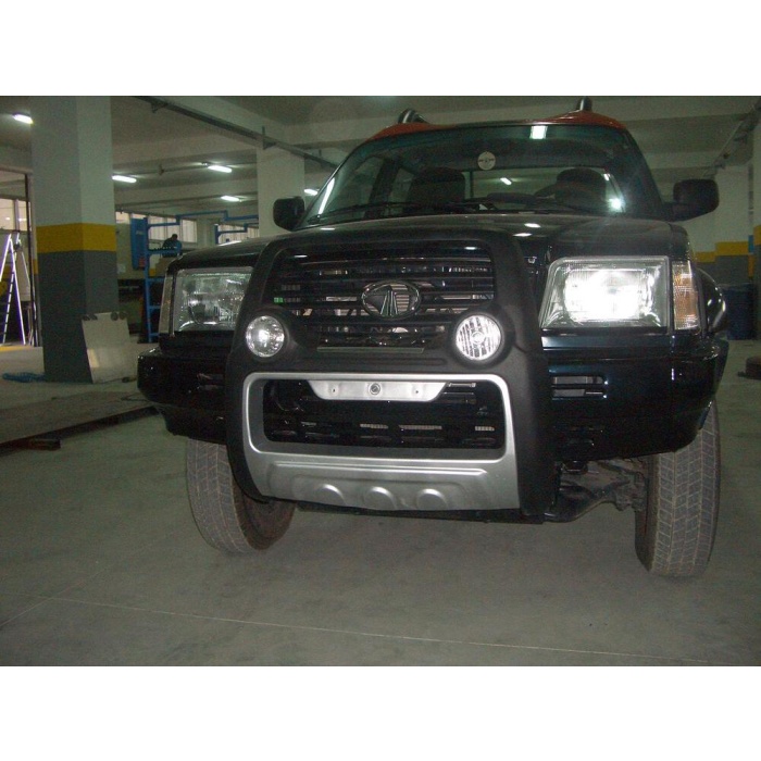 BullBar fata Tata Telcoline 02-07 - ARP ATLANTIC Negru - Chrome, proiectoare de ceata - imagine 2