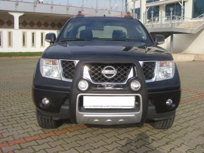 BullBar fata Nissan Navara 06-09 - ARP ATLANTIC Negru - Chrome, proiectoare de ceata - imagine 5