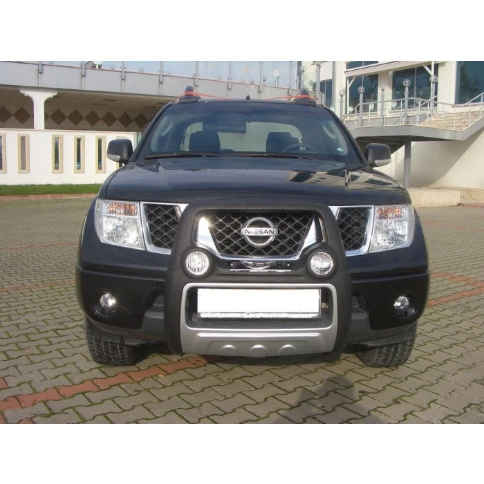 BullBar fata Nissan Navara 06-09 - ARP ATLANTIC Negru - Chrome, proiectoare de ceata - imagine 5