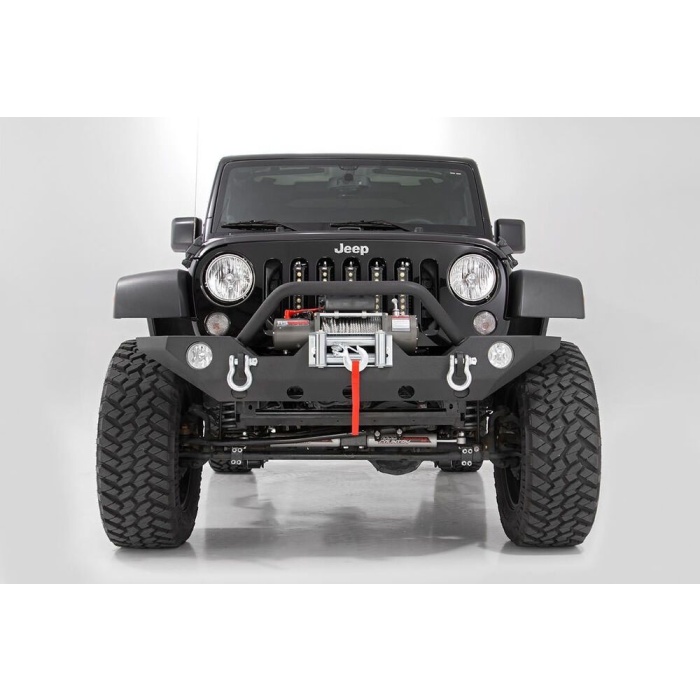 Bara protectie fata cu placuta troliu Jeep Wrangler JK Rough Country - imagine 2