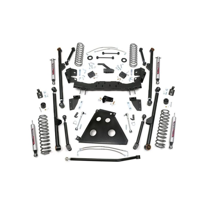 Lift kit 100mm long arm Rough Country - Jeep Wrangler JK 4 usi - imagine 3