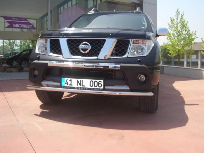 Bara protectie fata Nissan Navara 06-09 - ARP TETRI, Chrome - imagine 3