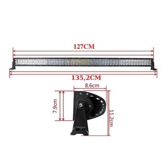 LED BAR 5D 288w 12v-24v, 38880 lumeni, 127cm, Combo 12 grade/60 grade - imagine 6