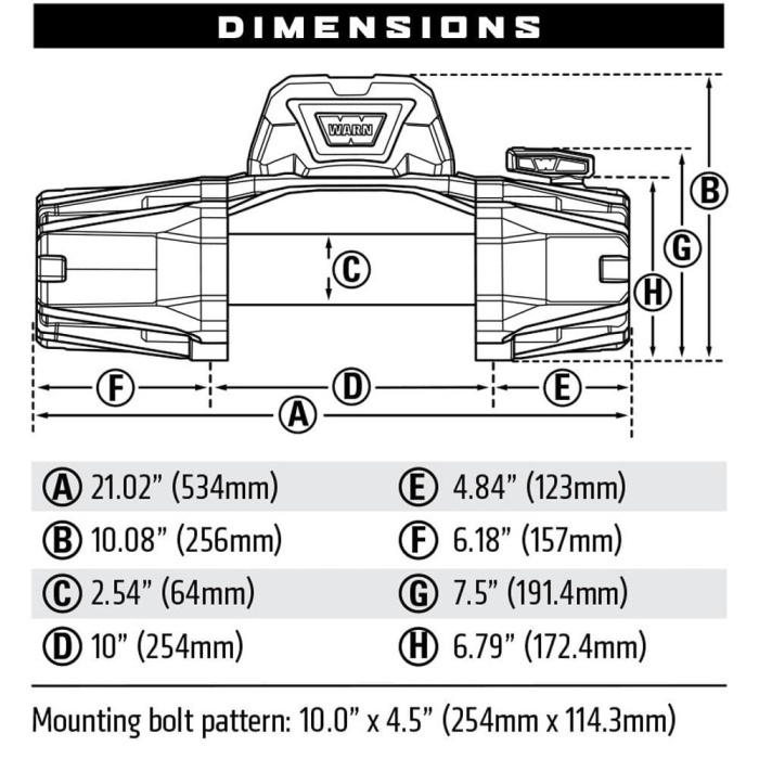 Troliu auto off road Warn VR EVO 12 12 000lbs cu plasma sintetica - imagine 3