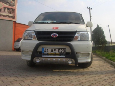 BullBar fata Toyota Hiace SWB 07-Prezent ┬á- ARP LENA, Negru-Chrome proiectoare ceata - imagine 3