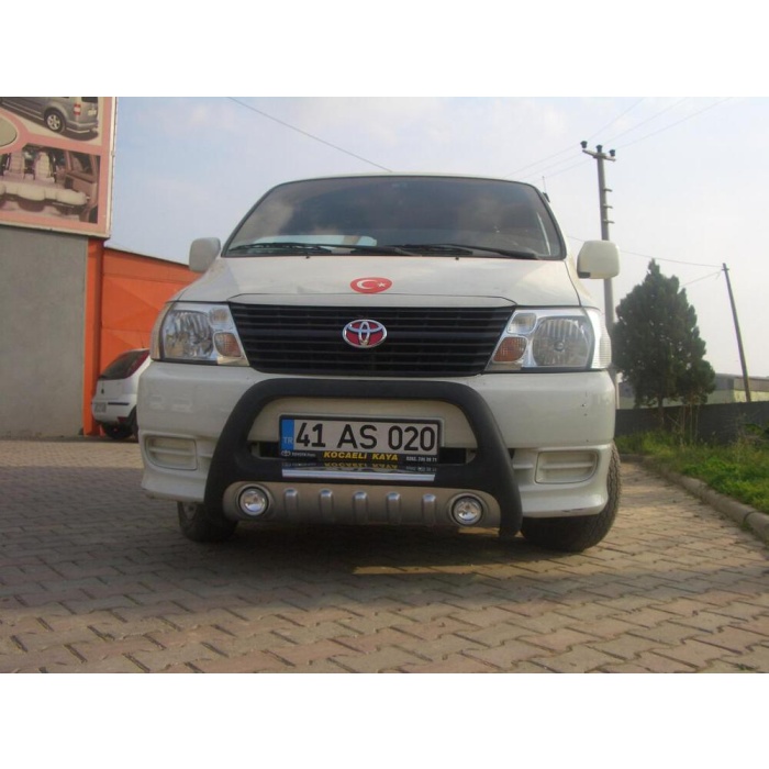 BullBar fata Toyota Hiace SWB 07-Prezent ┬á- ARP LENA, Negru-Chrome proiectoare ceata - imagine 3