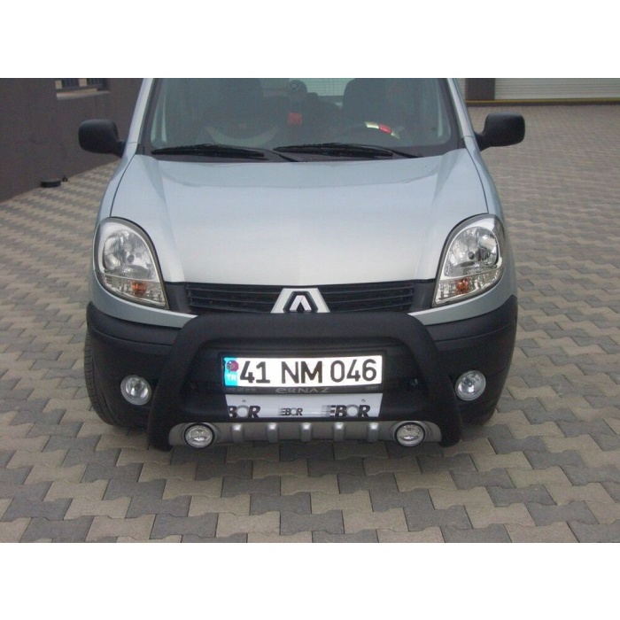 BullBar fata Renault Kangoo 98-07 ┬á- ARP LENA, Negru-Chrome proiectoare ceata - imagine 3