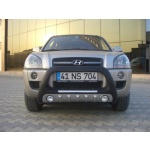 BullBar fata Hyundai Tucson 05-09 ┬á- ARP LENA, Negru-Chrome proiectoare ceata