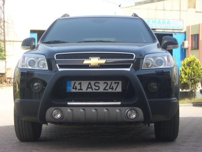 BullBar fata Chevrolet Captiva 06-11 ┬á- ARP LENA, Negru-Chrome proiectoare ceata - imagine 2