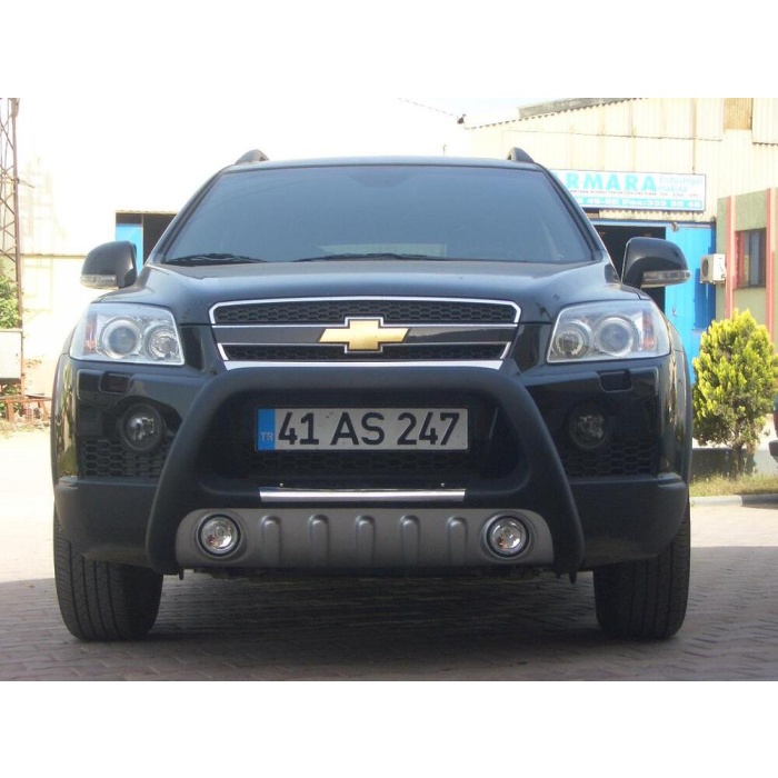 BullBar fata Chevrolet Captiva 06-11 ┬á- ARP LENA, Negru-Chrome proiectoare ceata - imagine 2