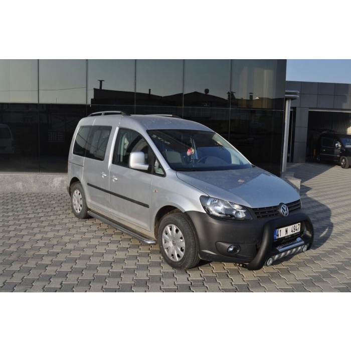 BullBar fata Volkswagen Caddy 04-10 ┬á- ARP LENA, Negru-Chrome proiectoare ceata - imagine 3