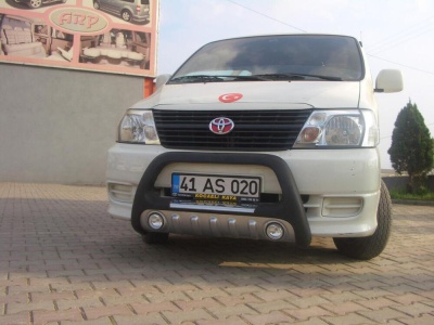 BullBar fata Toyota Hiace SWB 07-Prezent ┬á- ARP LENA, Negru-Chrome proiectoare ceata - imagine 2