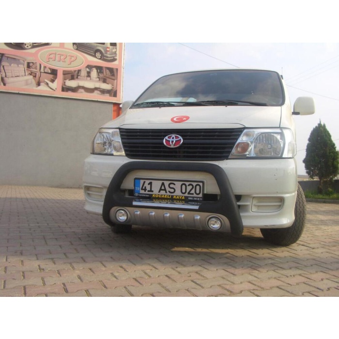 BullBar fata Toyota Hiace SWB 07-Prezent ┬á- ARP LENA, Negru-Chrome proiectoare ceata - imagine 2