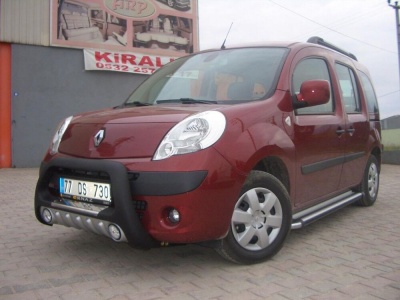 BullBar fata Renault Kangoo 08-Prezent ┬á- ARP LENA, Negru-Chrome proiectoare ceata - imagine 2