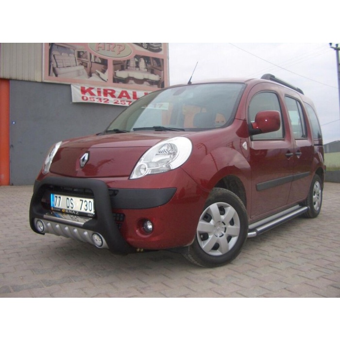 BullBar fata Renault Kangoo 08-Prezent ┬á- ARP LENA, Negru-Chrome proiectoare ceata - imagine 2