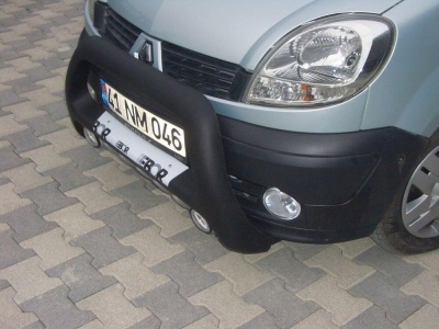 BullBar fata Renault Kangoo 98-07 ┬á- ARP LENA, Negru-Chrome proiectoare ceata - imagine 2