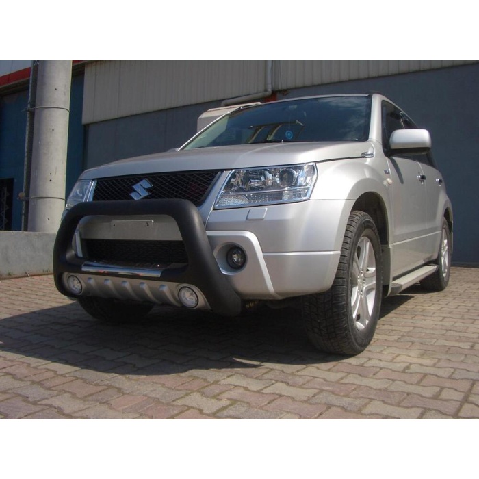 BullBar fata Suzuki Grand Vitara 5usi 06-09 - ARP LENA, Negru-Chrome proiectoare ceata - imagine 4