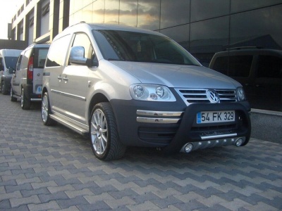 BullBar fata Volkswagen Caddy 04-10 ┬á- ARP LENA, Negru-Chrome proiectoare ceata - imagine 4