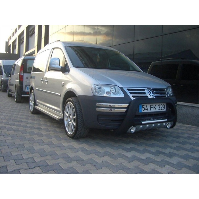 BullBar fata Volkswagen Caddy 04-10 ┬á- ARP LENA, Negru-Chrome proiectoare ceata - imagine 4