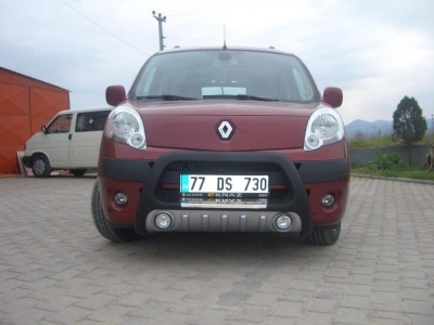 BullBar fata Renault Kangoo 08-Prezent ┬á- ARP LENA, Negru-Chrome proiectoare ceata - imagine 5