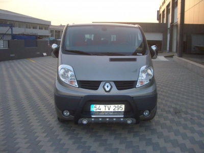 BullBar fata Opel Vivaro LWB 04-Prezent ┬á- ARP LENA, Negru-Chrome proiectoare ceata