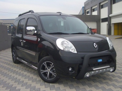 BullBar fata Renault Kangoo 08-Prezent ┬á- ARP LENA, Negru-Chrome proiectoare ceata - imagine 4