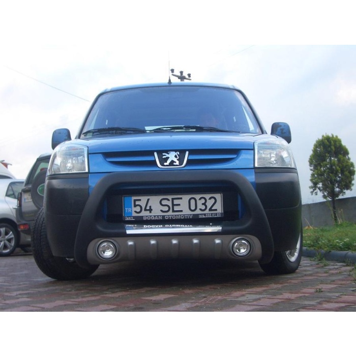 BullBar fata Peugeot Partner 98-07 ┬á- ARP LENA, Negru-Chrome proiectoare ceata - imagine 2