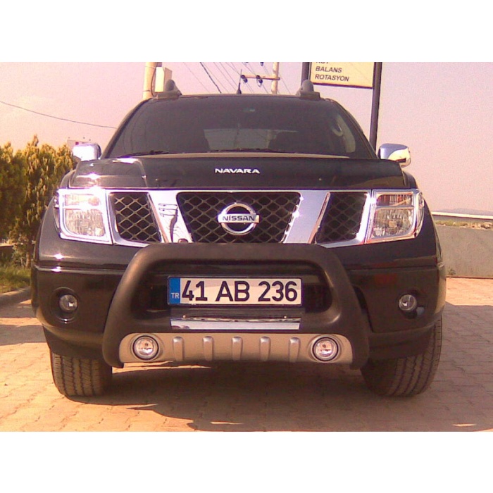 BullBar fata Nissan Navara 06-09 - ARP LENA, Negru-Chrome proiectoare ceata - imagine 2