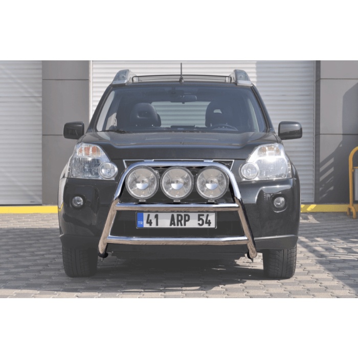 Bullbar fata Nissan X-TRAIL [08-13] - ARP KUNGSBACKA, Chrome, cu suporti pentru LEDbar-uri sau Proiectoare - imagine 2