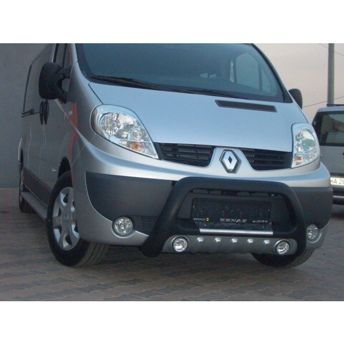 BullBar fata Renault Trafic SWB 04-Prezent - ARP INDIA, Negru - Chrome - imagine 2