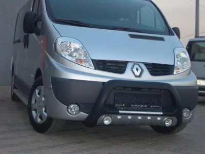 BullBar fata Renault Trafic LWB 04-Prezent - ARP INDIA, Negru - Chrome - imagine 3