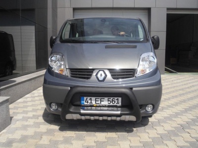 BullBar fata Renault Trafic LWB 04-Prezent - ARP INDIA, Negru - Chrome - imagine 5
