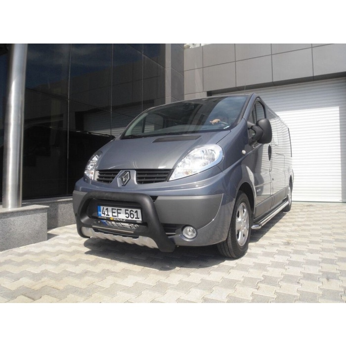 BullBar fata Renault Trafic LWB 04-Prezent - ARP INDIA, Negru - Chrome - imagine 4