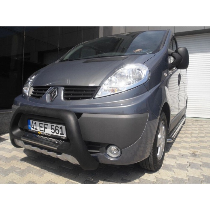 BullBar fata Renault Trafic LWB 04-Prezent - ARP INDIA, Negru - Chrome - imagine 2