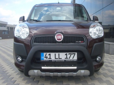 BullBar fata Fiat Doblo SWB-LWB 10-Prezent - ARP INDIA, Negru - Chrome - imagine 2