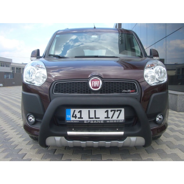 BullBar fata Fiat Doblo SWB-LWB 10-Prezent - ARP INDIA, Negru - Chrome - imagine 2