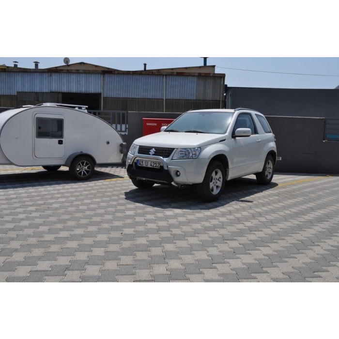 BullBar fata Suzuki Grand Vitara 5usi 06-09 - ARP AMAZON, Negru - Chrome - imagine 3