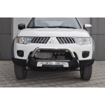 Bullbar fata Mitsubishi L200 TRITON [10-14] - ARP AMAZON, Negru - Chrome - imagine 2
