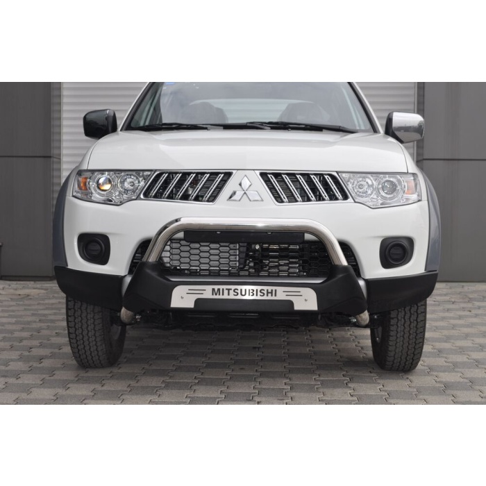 Bullbar fata Mitsubishi L200 TRITON [10-14] - ARP AMAZON, Negru - Chrome - imagine 2