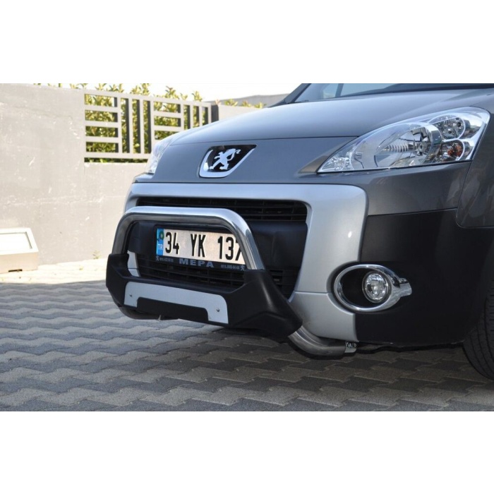 Bullbar fata Peugeot PARTNER [08-Prezent] - ARP AMAZON, Negru - Chrome - imagine 3