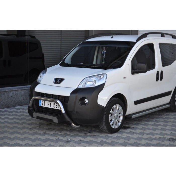 Bullbar fata Peugeot BIPPER [08-Prezent] - ARP AMAZON, Negru - Chrome - imagine 2