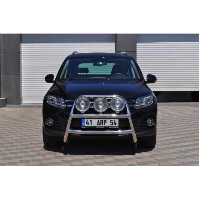 Bullbar fata Volkswagen TIGUAN [12-Prezent] - ARP KUNGSBACKA, Chrome, cu suporti pentru LEDbar-uri sau Proiectoare - imagine 4