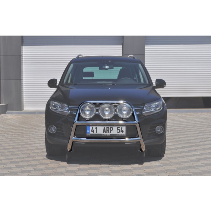 Bullbar fata Volkswagen TIGUAN [12-Prezent] - ARP KUNGSBACKA, Chrome, cu suporti pentru LEDbar-uri sau Proiectoare - imagine 2