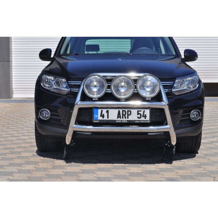 Bullbar fata Volkswagen TIGUAN [12-Prezent] - ARP KUNGSBACKA, Chrome, cu suporti pentru LEDbar-uri sau Proiectoare - imagine 6