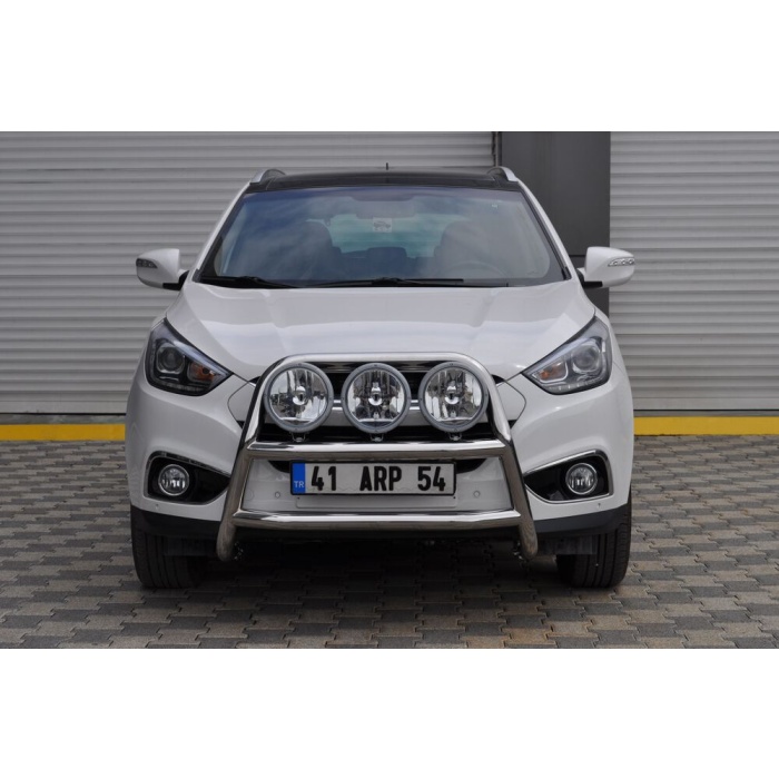 Bullbar fata Hyundai IX35 [10-14] - ARP KUNGSBACKA, Chrome, cu suporti pentru LEDbar-uri sau Proiectoare - imagine 3
