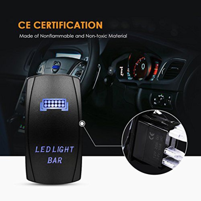 Instalatie electrica LED Bar, Proiectoare, cu buton interior iluminat si releu - imagine 4